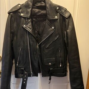 Men's Black Leather Motorcycle Jacket - Performance Style